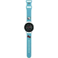 Hello Kitty Bracelet de montre connectée en silicone bleu, tête de chat, 22 mm