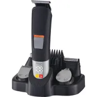 Adler Tondeuse pour nez/oreilles/cheveux/barbe/moustache, 5 en 1, , AD2943, 4 embouts, 90 min, Affichage LCD, Argent/Noir
