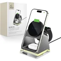 Tech-Protect Qi15W-A43 3In1 Magnetic Magsafe Wireless Charger Noir
