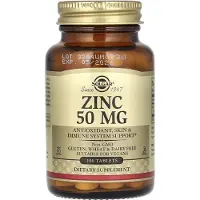 Solgar , Zinc, 50 mg, 100 Comprimés