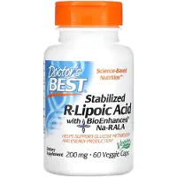 Doctors Best , Acide R-Lipoïque Stabilisé avec Na-RALA BioAmélioré, 200 mg, 60 Capsules Végétariennes