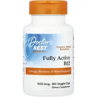Doctors Best , B12 Entièrement Active, 1 500 mcg, 180 Gélules Végétales