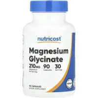 Nutricost Capsules de glycinate de magnsium (90 capsules 210 mg par portion) - Supplment glycin en magnsium pour l'absorption douce
