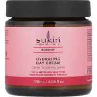 Sukin Crème hydratante à la rose musquée, prune, grenade et avocat pour visage, cou et décolleté (120 ml, Crème de jour)