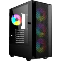 Gembird Boîtier PC gaming Fornax 4000 ARGB ATX. Tour moyenne. Rétroéclairage. Noir.