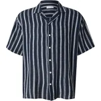 Jack & Jones Enzo Stripe Resort Short Sleeve Shirt Bleu M Homme
