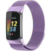 Cover-Discount Fitbit Charge 5 - Bracelet milanais en acier inoxydable violet (Acier inoxydable), Sangles de montre, Violet