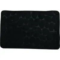 MSV Tapis de bain Microfibre PEBBLE 40x60cm Noir