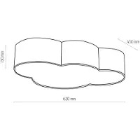 TK Lighting Plafonnier sur mesure CLOUD blanc et rose, 4xE27x40W, tissu, dimensions : 13x45x62 cm, IP20, TK-Lighting