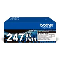 Brother TN247BK TWIN - Pack de 2 - à rendement élevé - noir - original - cartouche de toner - pour DCP-L3510, L3517, L3550, HL-L3270, L3290, MFC-L3710, L3730, L3750, L3770