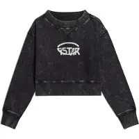 G-Star Overdyed Cropped Logo Loose R Sweatshirt Noir L Femme