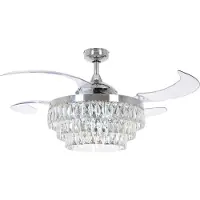 Beacon Lighting Ventilateur de plafond Fanaway Veil avec éclairage, chromé, silencieux - Beacon , Fanaway Veil, Transparent, Salon / séjour, Plastique