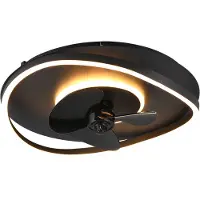 Reality Ventilateur de plafond avec lampe LED et télécommande, noir moderne SORTLAND R67393132