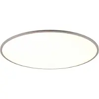 TRIO Plafonnier LED rond avec télécommande YUMA, blanc argenté, 53 W, nuances de blanc, 6700 lm, métal, dimensions : 5 x 100 x 100 cm, IP20,