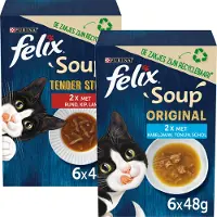 Felix Soupe Tender Strips au bœuf , poulet, agneau pour chat