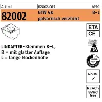 Lindapter Bornes R 82002 GTW 40 LM 24 / 16,0 électro-zinguées