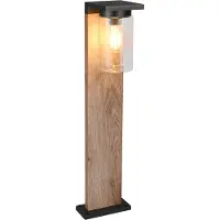 TRIO Lampe de jardin Ardila noir avec bois 65cm