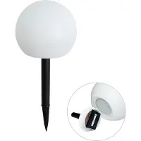 QAZQA Lampe d'extérieur blanche 20 cm avec LED intégrée IP44 solaire RGBW - Ludger