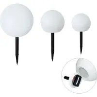 QAZQA Ensemble de 3 lampadaires d'extérieur blancs avec LED solaire IP44 - Ludger