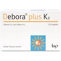 Köhler Pharma GmbH Debora plus K2 Gélules de vitamine D3 et vitamine K2, 120 gélules
