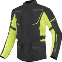 Bogotto Azury 2in1 veste textile imperméable pour moto, noir/néon, 3XL
