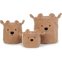 Childhome Panier de Rangement Childhome Teddy Baskets Brown (lot de 3)