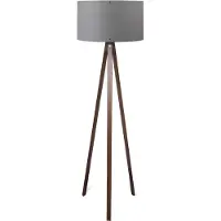 Opviq , lampadaire haut de gamme, 140 cm, gris, 100 % MDF, abat-jour en PVC, diamètre : 38 cm, douille E27, 40 W max., câble de 150 cm | Design scandinave pour un intérieur moderne.