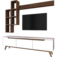 Skye Decor , M16 - 804, Unité de télévision, blanc, 100 % PANNEAUX DE MÉLAMINE RECOUVERTS, 180 x 35 x 48,6 cm
