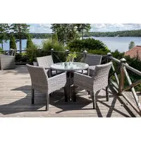 Ebuy24 Volta table de jardin Ø90 cm gris.
