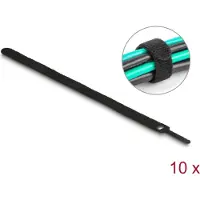 DeLOCK Serre-câbles velcro L 300 x l 12 mm noir 10 pièces (Serre-câbles velcro, 300 mm, 10 pcs)