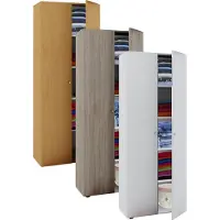 VCM Armoire en bois | 5 compartiments | Dimensions env. B. 70 x H. 178 x D. 40 cm | 2 portes | extensible | Cabinet - Vandol