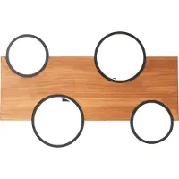 Brilliant Lampe Cheesy LED Plafonnier 55x35cm noir mat/bois Métal/bois brun 28 W LED intégrées