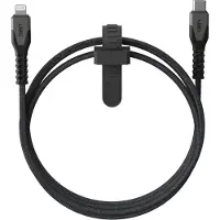 Urban Armor Gear Câble de charge USB-C vers Lightning avec cœur en Kevlar - 1,5 mètre - Noir / Gris
