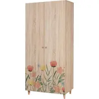 Skye Decor , Lidya 2 -915, armoire, Sonomo, 100 % PANNEAUX DE PARTICULES MÉLAMINÉS, 90 x 52 x 192 cm