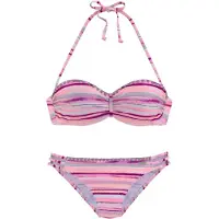 Venice beach Bikini de sport gris / aubergine / rose / rose clair