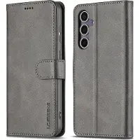 LC.Imeeke Étui en cuir (Samsung Galaxy A26), Coque pour téléphone portable, Gris