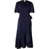 Y.A.S Thea Wrap Short Sleeve Midi Dress Bleu 40 Femme