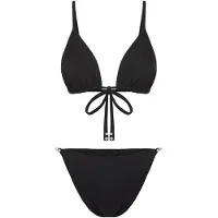 Trendyol Bikini noir / blanc perle