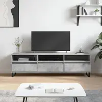 vidaXL Armoire TV gris béton 150x30x44,5 cm Bois composite - Armoire TV - Panneau TV - Tableau TV