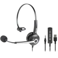 Hamlet HHEADM-UJM écouteur/casque Avec fil Arceau Bureau/Centre d'appels USB Type-A Noir