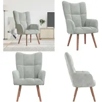 vidaXL Fauteuil Relax en velours gris clair - Fauteuil Relax - Chaise Relax - Chaises Relax - Chaise de bureau