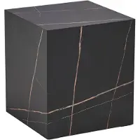 En.casa Table d'appoint 'Ellelu' cube 45 x 40 x 40 cm MDF imitation marbre noir