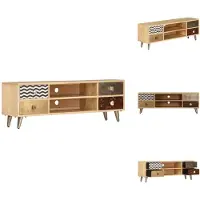 vidaXL Tablette TV 120 x 30 x 40 cm bois massif mangue - Meuble TV