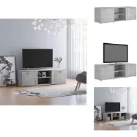 vidaXL Armoire TV gris béton 120x34x37 cm Bois composite - Meuble TV