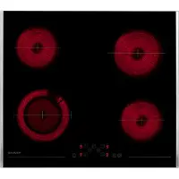Sharp Cuisinière encastrable en céramique KH-6V08FT0K-EU, électrique