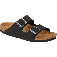 Birkenstock Mule 'Arizona Vegan Birkibuc Narrow Fit Earthy Black' noir