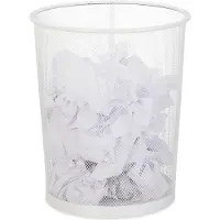 Relaxdays Corbeille papier, Poubelle, Blanc