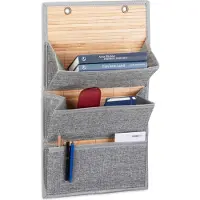 Relaxdays Organisateur en bambou suspendu avec motif de jute (34 cm, 29.50 l, 1x)