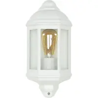 Licht-Erlebnisse LIVORNO Lampe d'extérieur maritime Mur Aluminium en blanc Verre Abat-jour E27 IP44 Applique Campagnarde Terrasse