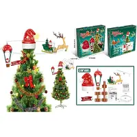 Basics Père Noël Rotatif Lumineux Père Noël Mobile Et Lumineux Pour Cime De Sapin - Basics